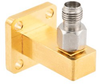 WR-28 to 2.92mm Female Waveguide to Coax Adapter UG-599/U Square Cover with 26.5 GHz to 40 GHz Ka Band in Copper, Gold - FMWCA1078 - Fairview Microwave Inc.