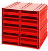 Interlocking Cabinet, 8Drawer, Red; No. Of Drawers Quantum Storage - 44AC6109 - Newark, An Avnet Company