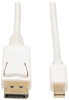 Mini DisplayPort to DisplayPort 4K @ 60 Hz Adapter (M/M), 4096 x 2160 (4K x 2K) @ 60 Hz, White, 6 ft. - P583-006 - Tripp Lite by Eaton