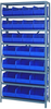 Open Shelving, 8Shelves, 24Bins, Blue; Shelving Unit Type Quantum Storage - 44AC9260 - Newark, An Avnet Company