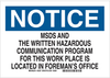 Chemical & Hazardous Materials Sign - 70430 - Brady Corporation