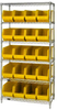 Open Wire Shelving, 6Shelves, 20Bin, Yel; Shelving Unit Type Quantum Storage - 44AC8204 - Newark, An Avnet Company