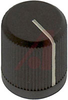 Knob; ABS; Round with Indication Line; Black; 1/4 in.; 0.500 in.; 0.625 in. - 70206941 - Allied Electronics, Inc.