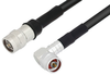 N Male to N Male Right Angle With Times Connectors Cable 12 Inch Length Using LMR-400 Coax - PE3C0106-12 - Pasternack