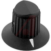 Knob; Polycarbonate; Round w Arrow on Dial; Black; 0.250 in. Round; 0.5 in. - 70206927 - Allied Electronics, Inc.