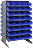 2 Side Sloped Rack, 16Shelves, 64Bin/blu; Shelving Unit Type Quantum Storage - 44AC6352 - Newark, An Avnet Company