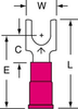 3M Scotchlok Red Locking Butted Vinyl Butted Fork & Spade Terminal MVU18-10FBK - 0.85 in Length - 0.3 in Fork Width - #10 Stud - 054007-01221 - R. S. Hughes Company, Inc.