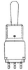 MICRO SWITCH TW Series Toggle Switch, 2 pole, 3 position, H58 terminal, Locking Lever - 12TW2-21 - Honeywell Sensing & IoT