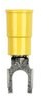 3M Scotchlok Yellow Locking Butted Vinyl Butted Fork & Spade Terminal MVU10-10FLK - 1.03 in Length - 0.32 in Fork Width - #10 Stud - 054007-02116 - R. S. Hughes Company, Inc.