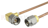 SMA Male (Plug) to RA SMA Male (Plug) Cable RG-405 Coax Up To 12.4 GHz, 1.35 VSWR in 6 Inch - FMC0204988-06 - Fairview Microwave Inc.