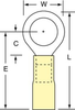 3M Scotchlok Yellow Brazed Ring Terminal MH10-38RX - 1.2 in Length - 0.59 in Wide - 0.145 in Inside Diameter - 3/8 in Stud - 051128-58894 - R. S. Hughes Company, Inc.