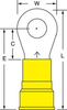 3M Scotchlok Yellow Brazed Nylon Brazed Ring Terminal MN4-516RK - 1.74 in Length - 0.68 in Wide - 0.28 in Inside Diameter - 5/16 in Stud - 054007-08279 - R. S. Hughes Company, Inc.