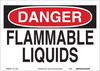 Brady B-558 Recycled Film Rectangle White Chemical, Biohazard, Hazardous & Flammable Material Sign - 10 in Width x 7 in Height - TEXT: DANGER FLAMMABLE LIQUIDS - 118175 - 754473-17971 - R. S. Hughes Company, Inc.