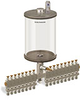 Levelux Clear View Multiple Feed Manual Lubricator, 1/2 gal Pyrex Reservoir, 17 Feeds, 1/4” OD Tube Outlets - B5178-064PB171W - Oil-Rite Corp.