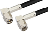 SMA Male Right Angle to SMA Male Right Angle Cable 12 Inch Length Using PE-C240 Coax - PE38920-12 - Pasternack