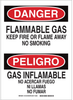 Brady B-302 Polyester Rectangle White Chemical, Biohazard, Hazardous & Flammable Material Sign - 10 in Width x 14 in Height - Laminated - Language English / Spanish - 125228 - 754473-72857 - R. S. Hughes Company, Inc.