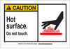Brady B-555 Aluminum Rectangle Yellow Machine & Equipment Sign - 10 in Width x 7 in Height - TEXT: CAUTION HOT SURFACE DO NOT TOUCH - 46464 - 754476-46464 - R. S. Hughes Company, Inc.