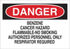 Brady B-302 Polyester Rectangle White Chemical, Biohazard, Hazardous & Flammable Material Sign - 14 in Width x 10 in Height - Laminated - 85444 - 754476-85444 - R. S. Hughes Company, Inc.