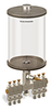Clear View Multiple Feed Manual Lubricator, 1/2 gal Acrylic Reservoir, 6 Feeds, 1/4” OD Tube Outlets - B4463-064AB061W - Oil-Rite Corp.