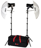 K87 KIT: 2-LIGHT 500-WATT ULTRA COOL PORTABLE KIT WITH UMBRELLAS - 401457 - Smith-Victor Corporation