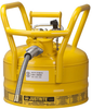 Justrite Accuflow Yellow 2 1/2 gal Safety Can - 12 in Height - 11 3/4 in Overall Diameter - 697841-14082 - 697841-14082 - R. S. Hughes Company, Inc.