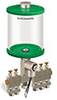 Green Color Key, Clear View Multiple Feed Electro Lubricator, 1 qt Acrylic Reservoir, 5 Feeds, 1/8