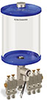 Blue Color Key, Clear View Multiple Feed Electro Lubricator, 1/2 gal Acrylic Reservoir, 5 Feeds, 1/4” OD Tube Outlets, 24VDC - B5162-064AB05024D1BW - Oil-Rite Corp.
