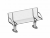 Bench Intersit, Wire Mesh, 3-seater, Fixed With Base Plate -- 5244099