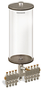 Clear View Multiple Feed Manual Lubricator, 1 gal Acrylic Reservoir, 9 Feeds, 1/4” OD Tube Outlets - B4463-128AB091W - Oil-Rite Corp.