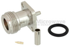 N Female (Jack) Connector 4 Hole Flange (Panel Mount) For RG316, RG174 Cable IP67 Rated, Crimp/Solder -- FMC01057 - Image