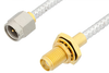 SMA Male to SMA Female Bulkhead Cable 36 Inch Length Using PE-SR402FL Coax, RoHS - PE3468LF-36 - Pasternack