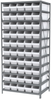 Akro-Mils Shelfmax 6500 lb Adjustable White Gray Powder Coated Steel 22 ga Open Adjustable Fixed Shelving System - 50 Bins - 6500 lb Total Capacity - AS2479094 WHITE - AS2479094 WHITE - R. S. Hughes Company, Inc.