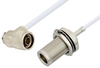 N Male Right Angle to N Female Bulkhead Cable 24 Inch Length Using RG188 Coax, RoHS - PE34218LF-24 - Pasternack