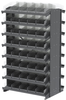 Akro-Mils 800 lb Clear Gray Powder Coated Steel 16 ga Double Sided Fixed Rack - 36 3/4 in Overall Length - 80 Bins - Bins Included - APRD130SC - APRD130SC - R. S. Hughes Company, Inc.