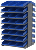 Akro-Mils 1800 lb Blue Gray Powder Coated Steel 16 ga Double Sided Fixed Rack - 36 3/4 in Overall Length - 48 Bins - Bins Included - APRD18178 BLUE -- APRD18178 BLUE - Image