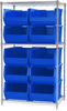 Akro-Mils Akrobin 2000 lb Adjustable Blue Chrome Steel Open Adjustable Fixed Shelving System - 10 Bins - 2000 lb Total Capacity - AWS24361288 BLUE - AWS24361288 BLUE - R. S. Hughes Company, Inc.