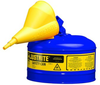 Justrite Blue Steel 2 1/2 gal Safety Can - 11 1/2 in Height - 11 3/4 in Overall Diameter - 697841-14015 - 697841-14015 - R. S. Hughes Company, Inc.