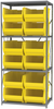 Akro-Mils Akrobin 6500 lb Adjustable Yellow Gray Powder Coated Steel 22 ga Open Adjustable Fixed Shelving System - 12 Bins - 6500 lb Total Capacity - AS2479288 YELLOW - AS2479288 YELLOW - R. S. Hughes Company, Inc.