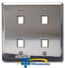 ICC Flush Mount Double Gang Stainless Steel Faceplate-4.. - IC107DF4SS - TelephoneStuff.com
