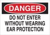 Brady B-555 Aluminum Rectangle White Personal Protection Equipment (PPE) Sign - 14 in Width x 10 in Height - TEXT: DANGER - 40652 - 754476-40652 - R. S. Hughes Company, Inc.