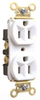 Duplex/Single Receptacle - PS5262-W - Hubbell Wiring Device-Kellems