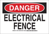 Brady B-555 Aluminum Rectangle White Electrical Safety Sign - 14 in Width x 10 in Height - TEXT: DANGER ELECTRICAL FENCE - 124764 - 754473-72361 - R. S. Hughes Company, Inc.