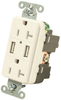 Usb Charger Duplex Receptacle, 20A, 125Vac, White; Product Range Hubbell Wiring Devices - 47W4059 - Newark, An Avnet Company