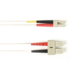 2-m, SC-LC, 50-Micron, Multimode, Plenum, White Fiber Optic Cable - FOCMP50-002M-SCLC-WH - Visual Sound, Inc.