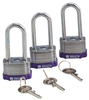 Purple Key Retaining Steel Padlocks - 123277 - Brady Corporation