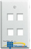 Legrand - On-Q 1-Gang, 4-Port Wall Plate - WP3404-WH - TelephoneStuff.com