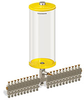 Yellow Color Key, Clear View Multiple Feed Manual Lubricator, 1 gal Acrylic Reservoir, 21 Feeds, 1/4” OD Tube Outlets - B5163-128AB211YW - Oil-Rite Corp.