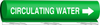 Brady B-689 White on Green Polyester Wrap-Around Pipe Marker - 1 1/4 in Character Height - Printed Msg = CIRCULATING WATER with Right Arrow - 5654-II - 754476-92536 - R. S. Hughes Company, Inc.