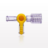 4-Way Stopcock, NRFit™, 2 Female Luer Lock, Male Spin Lock, Yellow - 99654 - Qosina Corp.