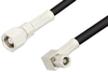 SMC Plug to SMC Plug Right Angle Cable 12 Inch Length Using PE-B100 Coax - PE34502-12 - Pasternack